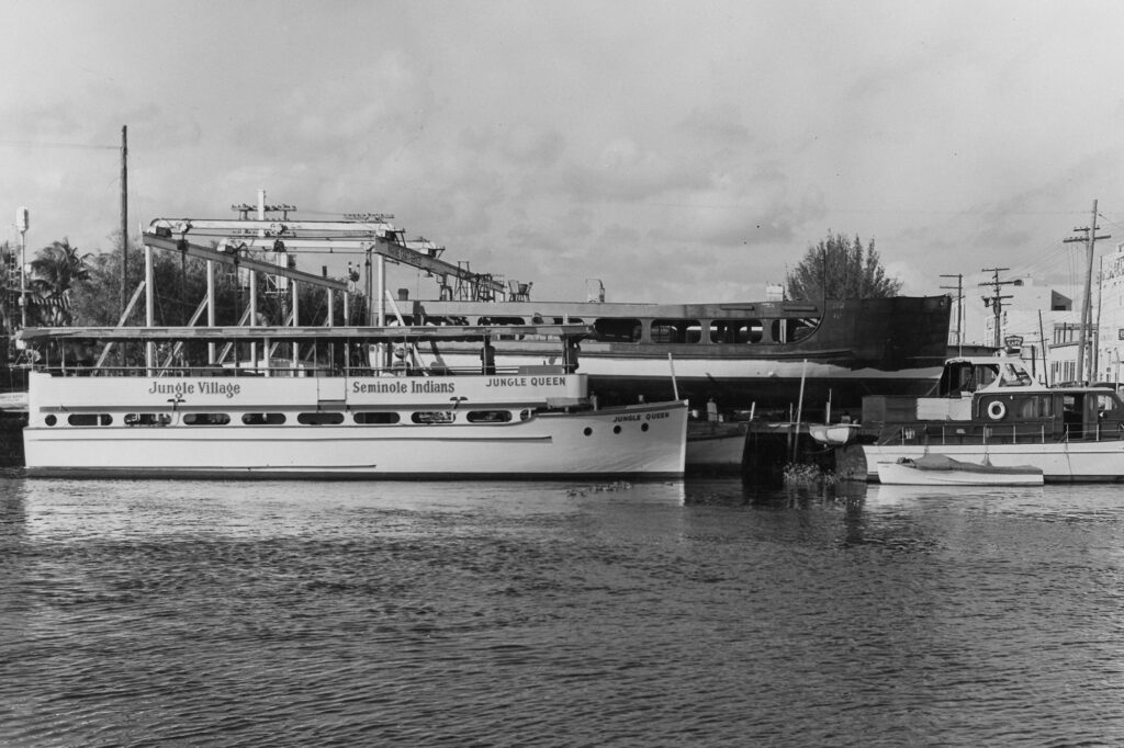 Historic photo of Jungle Queen docked