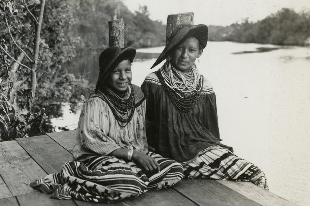 Historic photo of Seminole Tribe members on dock