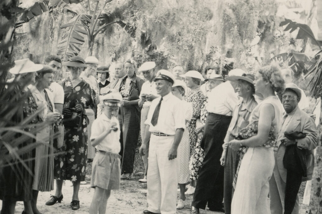 Historic photo of guests visiting Jungle Queen Isle